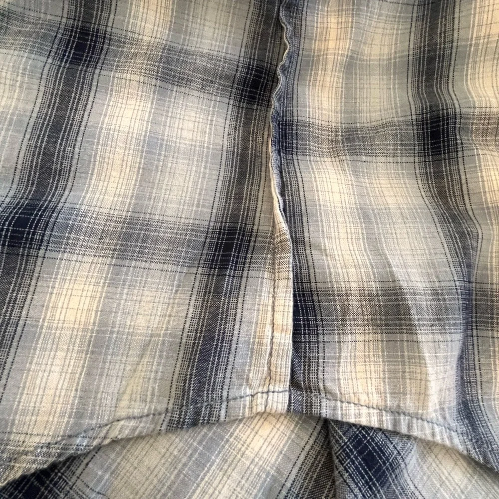 Levi's Men's Blue Plaid‎ Button-Up Western Shirt